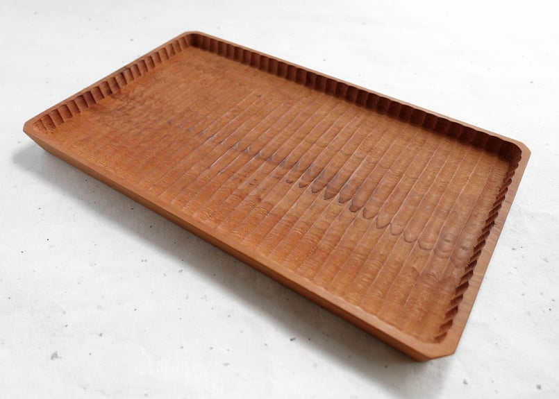 我谷盆 櫟(イチイ) 30×18×2cm ナチュラル | 明野の小さなお盆や