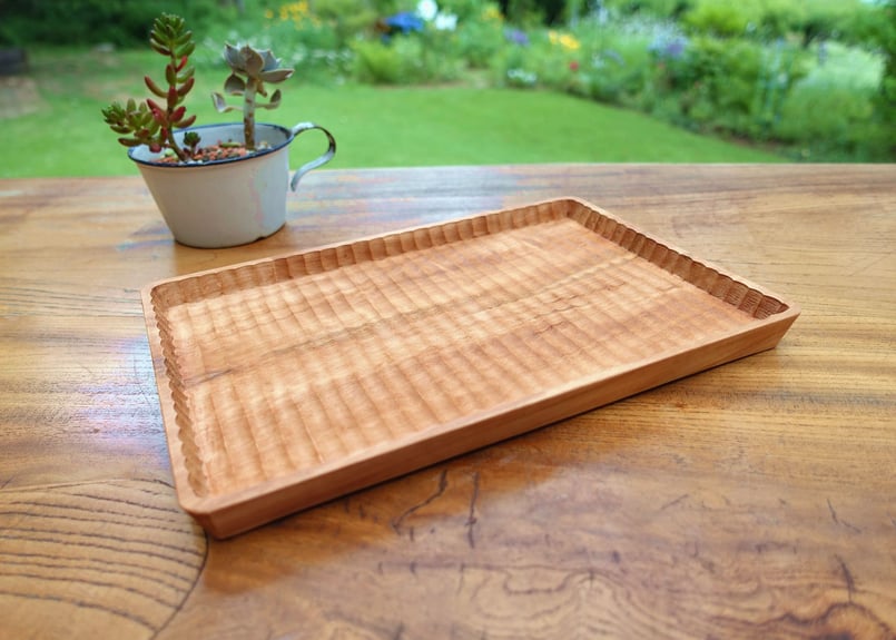 我谷盆 栃(トチ) 26×18×2cm ナチュラル | 明野の小さなお盆や