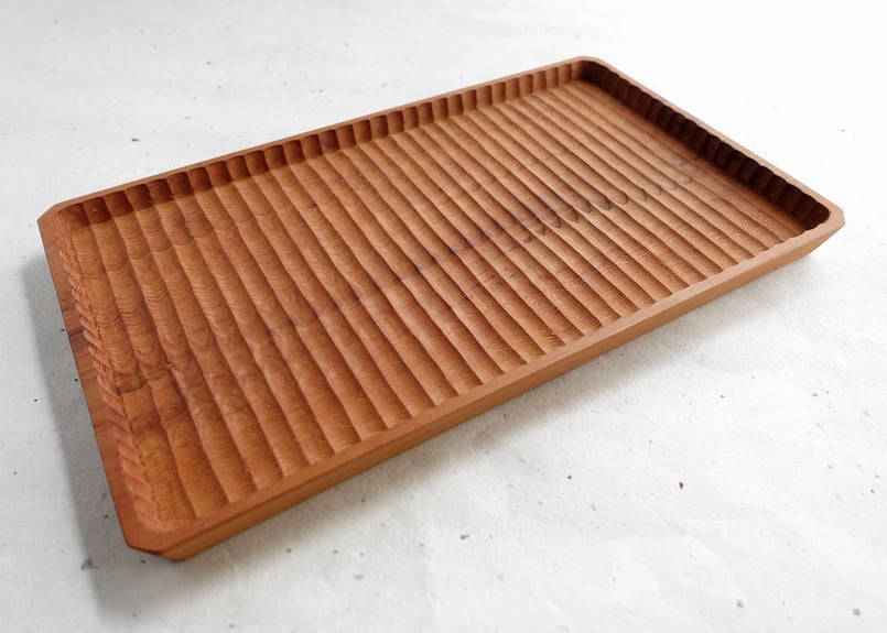 我谷盆 櫟(イチイ) 30×18×2cm ナチュラル | 明野の小さなお盆や