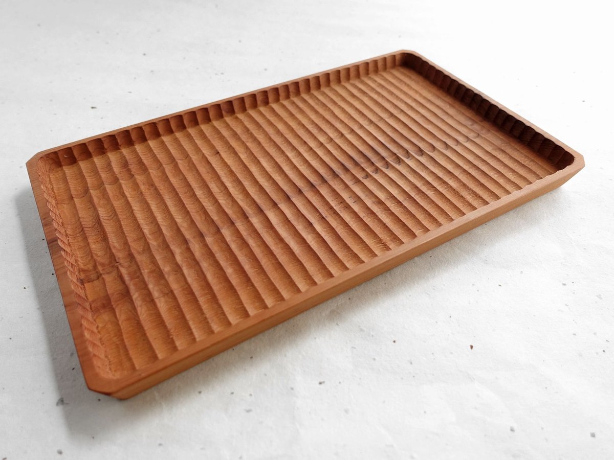 我谷盆 櫟(イチイ) 30×18×2cm ナチュラル | 明野の小さなお盆や
