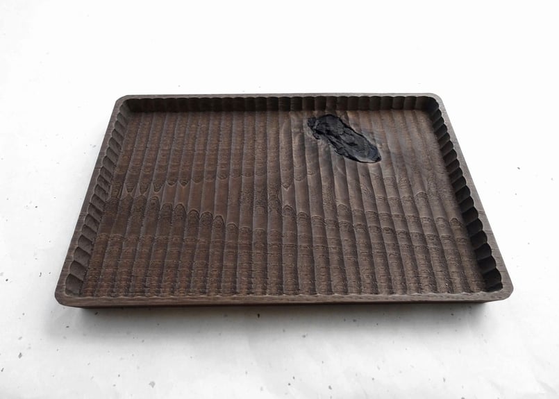 我谷盆 我谷盆 小 330mm × 240mm わがたぼん クリのお盆 鉄染め | 木工