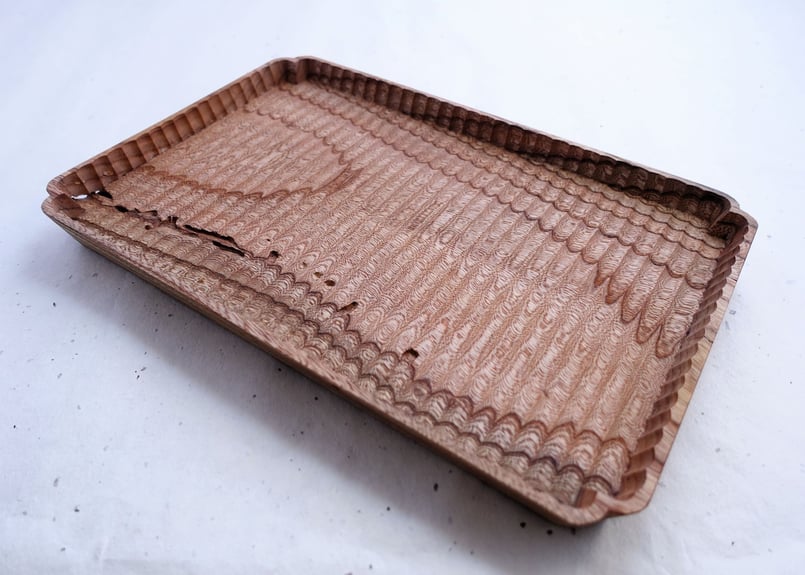 ご予約商品】入隅 我谷盆 欅 30×20×2.5cm ナチュラル | 明野の小さなお盆や