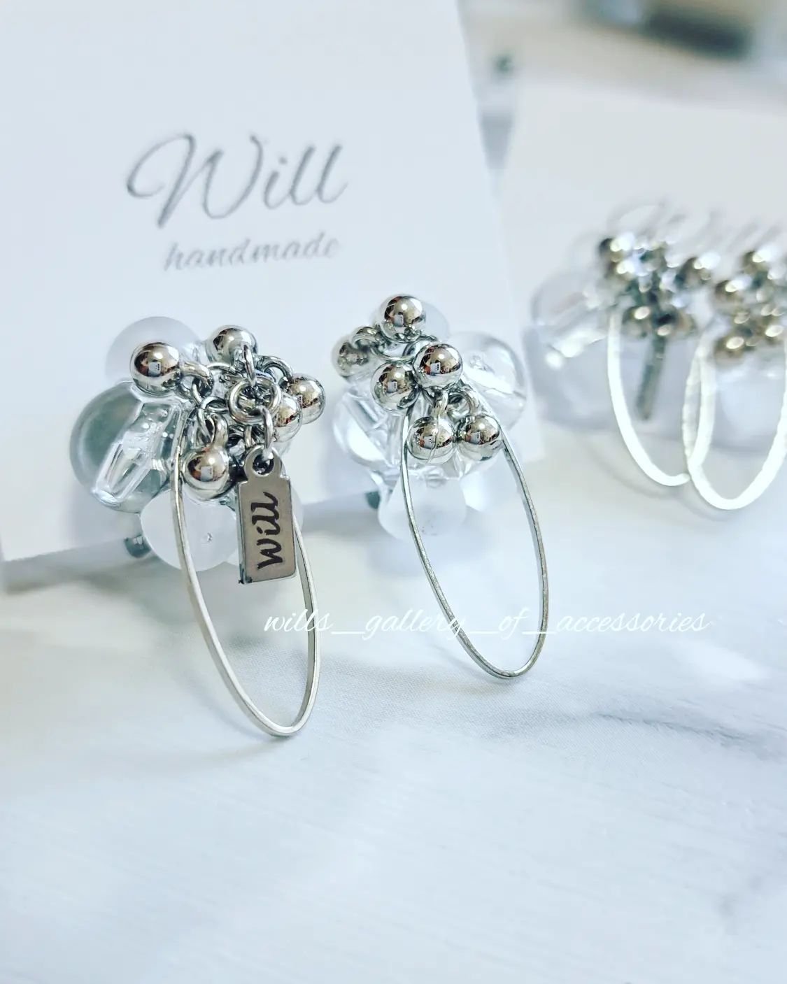 アクリルビーズとフープのピアス | Will