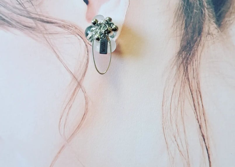アクリルビーズとフープのピアス | Will