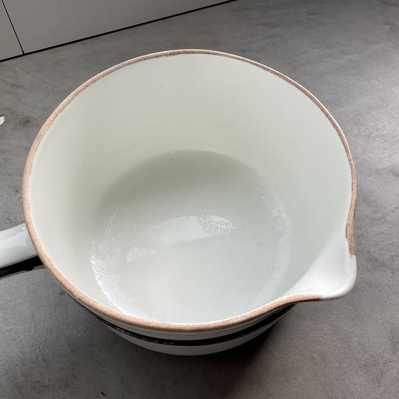 フランス　アンティーク　alminite　小鍋　ミルク 白磁器　limoges SALE】1930年代 フランス製 Limoges社 Aluminite/ハンドル陶器鍋