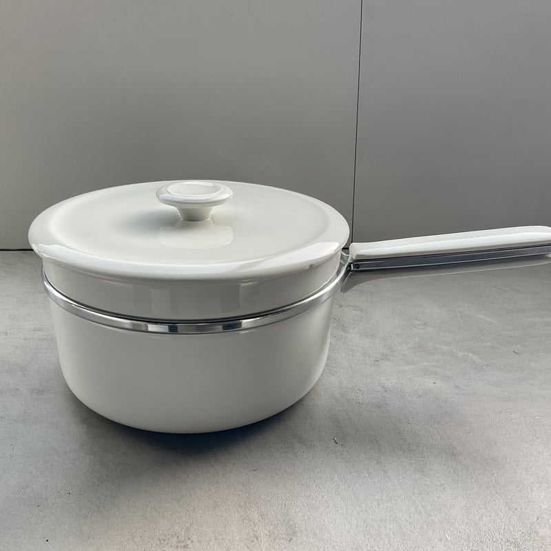 1950年代 フランス製 Limoges社Aluminiteシリーズ/ハンドル陶器鍋(蓋