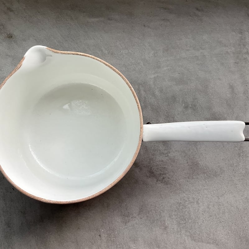 SALE】1930年代 フランス製 Limoges社 Aluminite/ハンドル陶器鍋(4