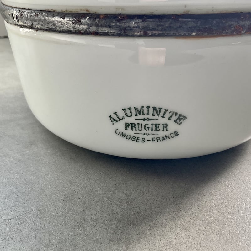 SALE】1930年代 フランス製 Limoges社 Aluminite/ハンドル陶器鍋(4