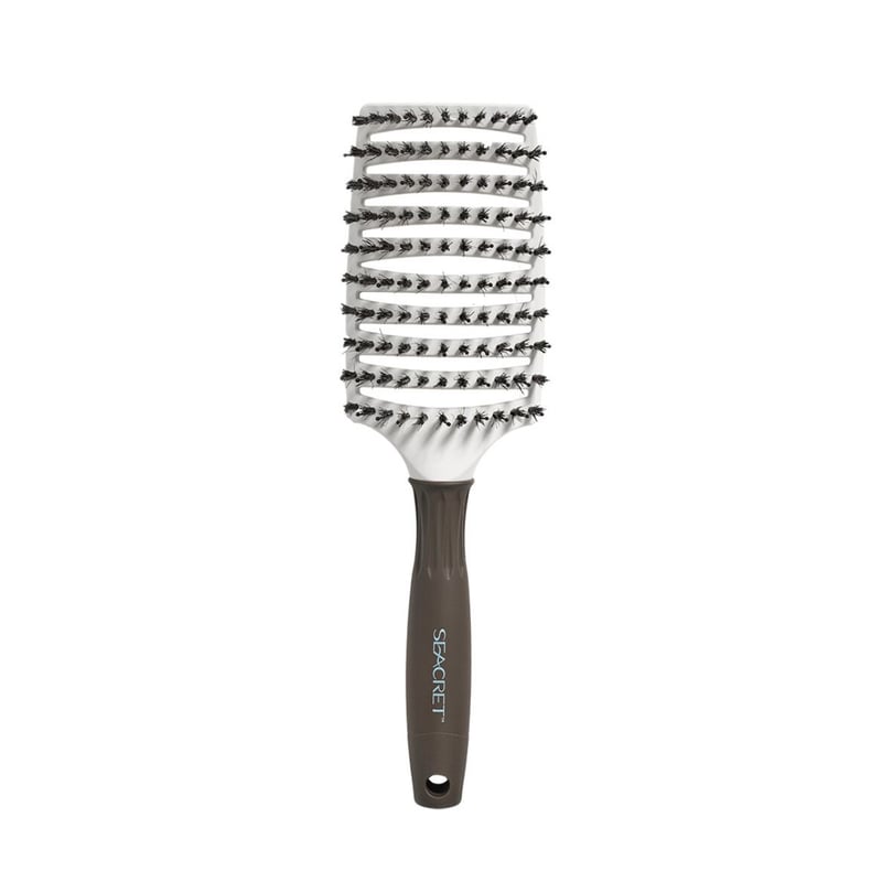 ヘアブラシホワイト ストレート ヘアブラシ 豚毛 頭皮 ショートヘア ツインブラシ ツイン