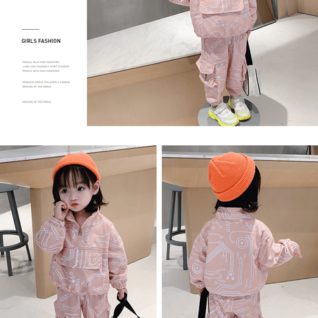 ❣️カッコイイ　秋春超可愛い女の子韓国風❣️ワーク風ウェア　２点セットアップ
