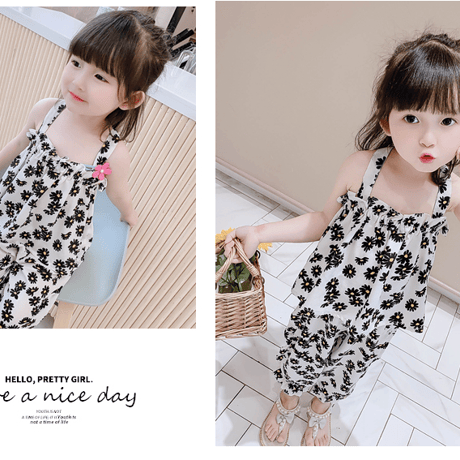 ❣️超可愛い柄女の子韓国風ファッション❣️シフォン2セットアップ