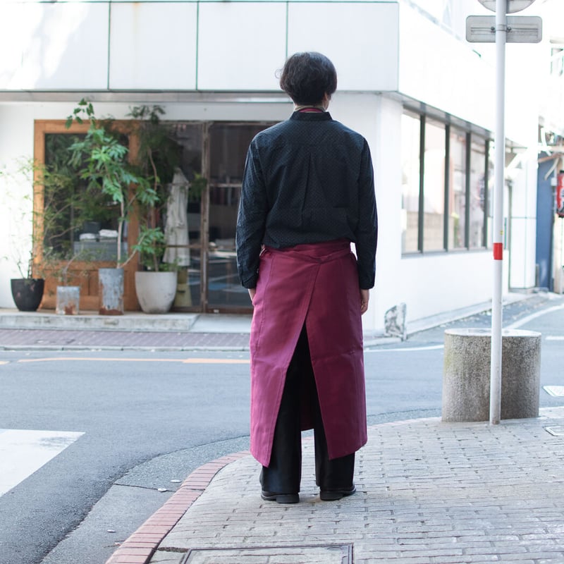 v*n様 outil ウティ CAVAN TOULON VIRGIN WOOL OUTIL ウティ APRON CRAMANS -BEAUJOLAIS/ CITRON- |