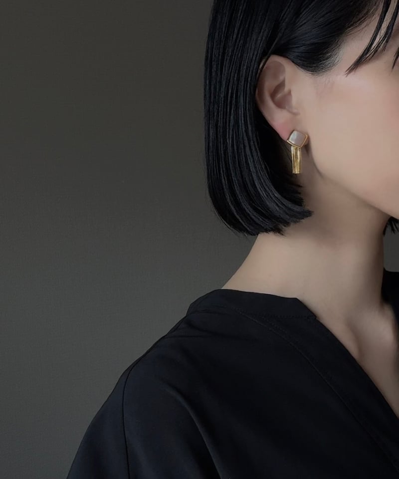 square shell × chain ピアス/イヤリング | L'ARC/ラルク