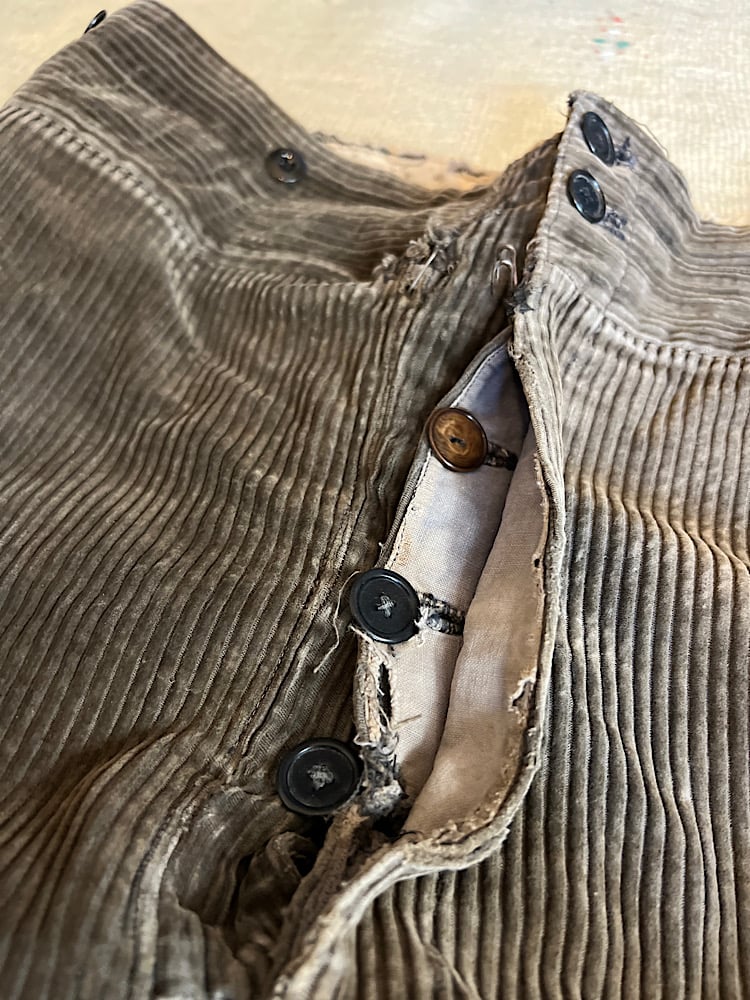 30's~40's French vintage corduroy pants コーデュロイパ