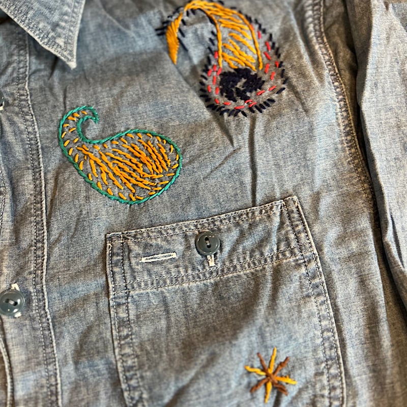 vintage kapital キャピタル シャンブレーハンド刺繍シャツ 古着