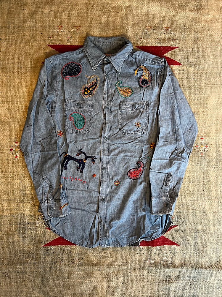 vintage kapital キャピタル シャンブレーハンド刺繍シャツ 古着 | THIR