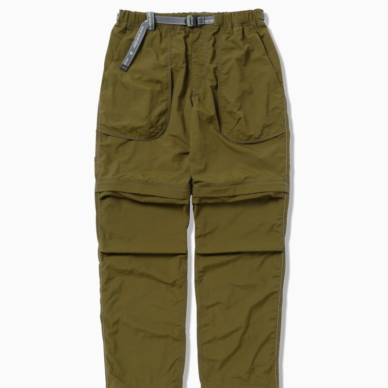 and wander 2way パンツ and wander Ny taffeta hiker 2way pants black [アンドワンダー]