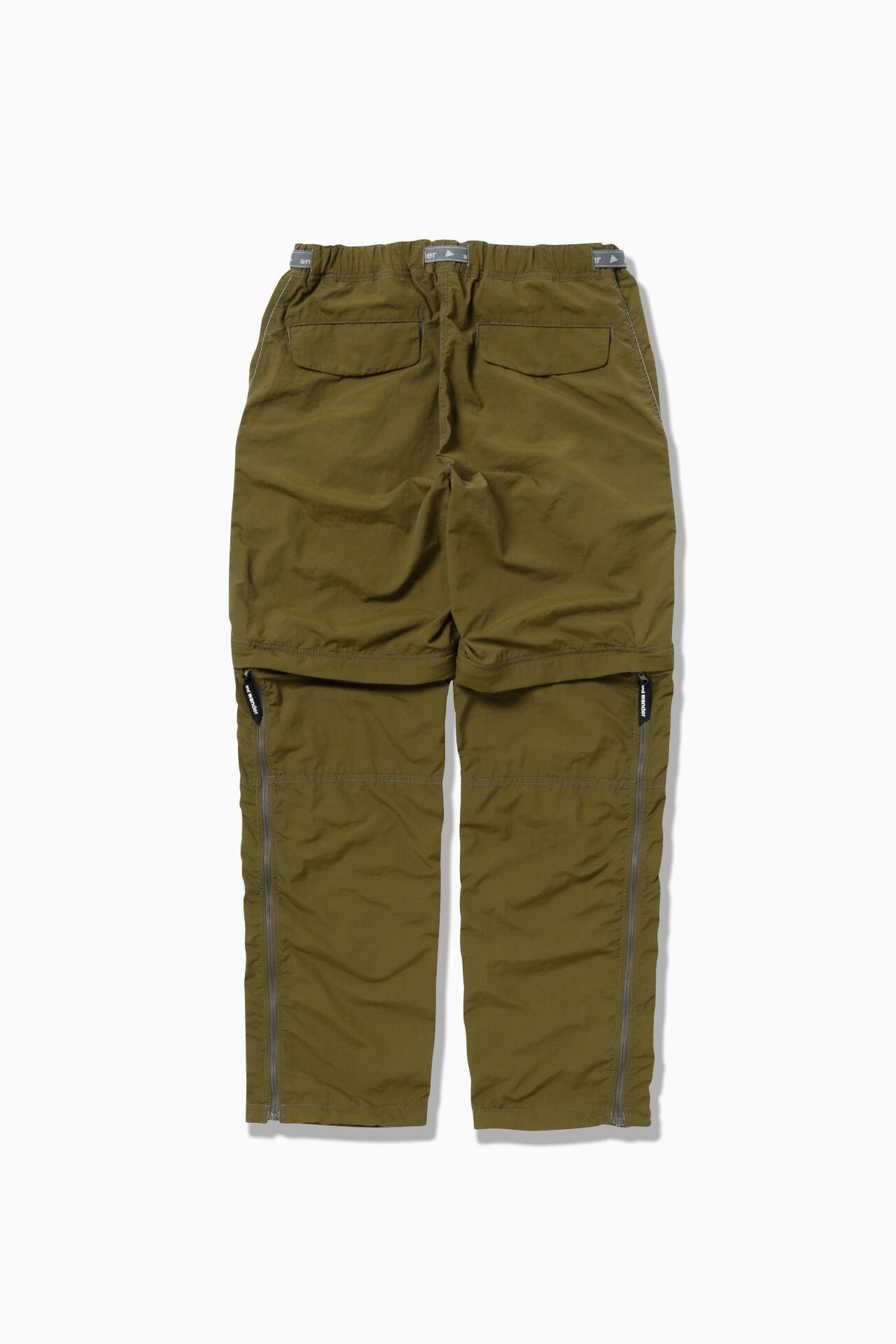 and wander】Ny taffeta hiker 2way pants (khaki)