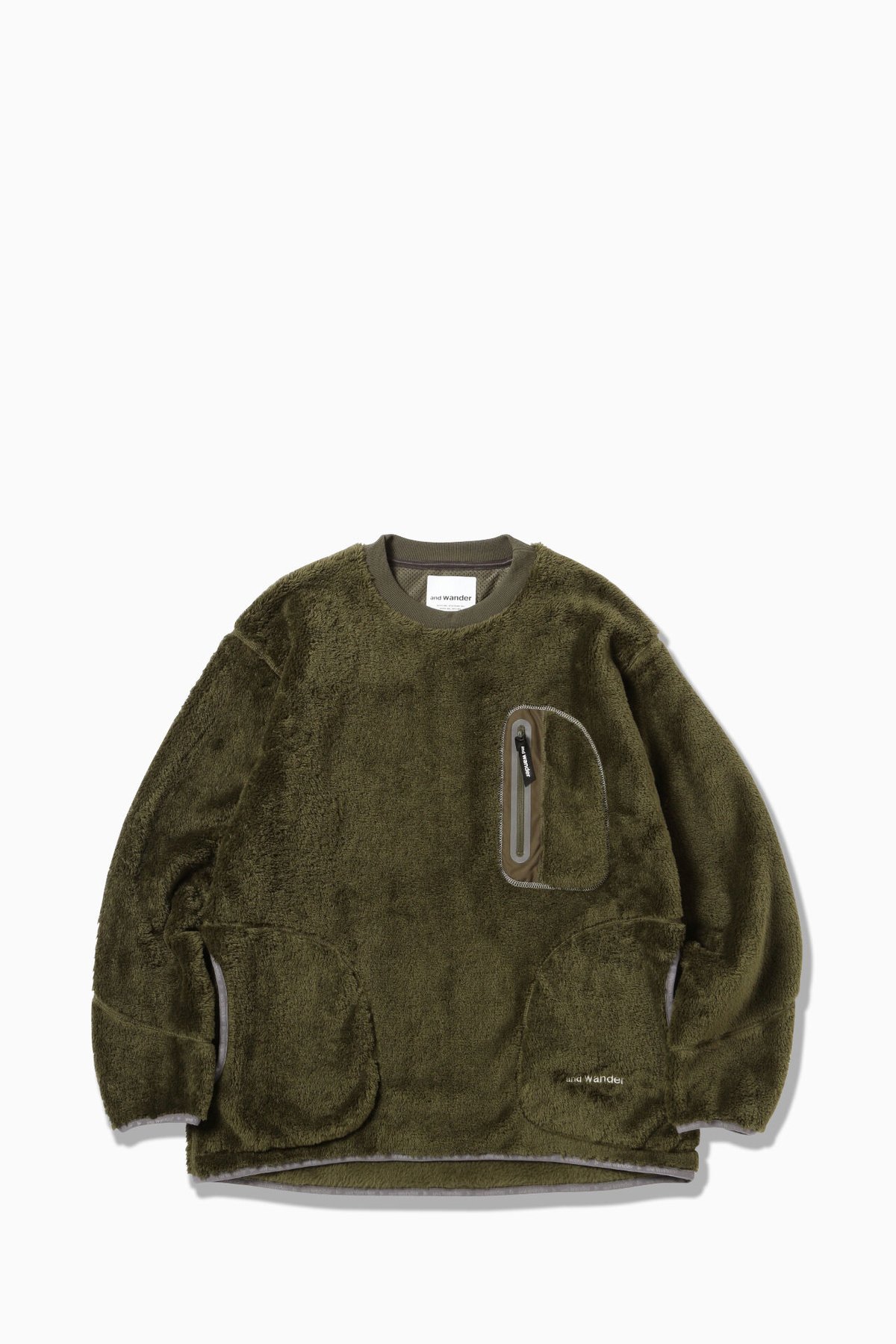 and wander】high loft fleece pullover(khaki) | and wander】high loft fleece pullover(khaki) |