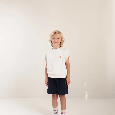 即納【2-3y, 3-4y, 4-5y, 5-6y】JOEY SLEEVELESS SWEATER -  GREY MELANGE / JENEST