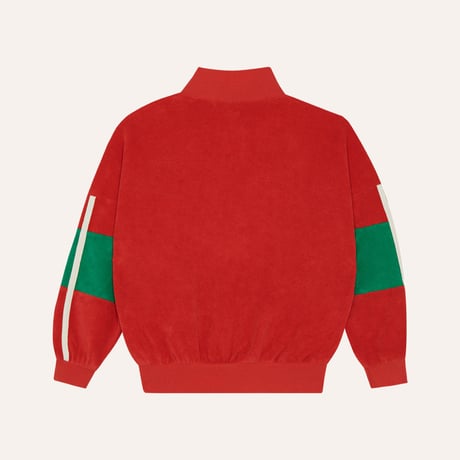 即納【2y, 3y, 4y, 5-6y】Red Color Block Zipped Sweatshirt / the campamento