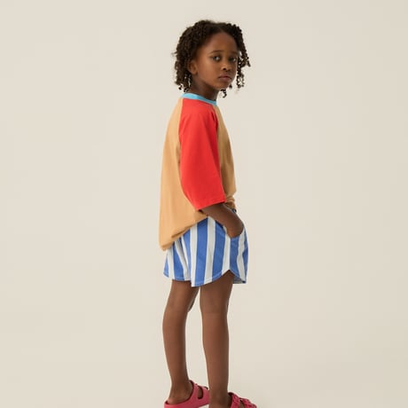 即納【2y, 3y, 4y, 5-6y, 7-8y】Color Block Red Tshirt / the campamento