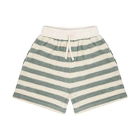 即納【2-3y, 3-4y, 4-5y, 5-6y】ROBIN SHORTS - SAGE GREEN OFF WHITE STRIPE / JENEST