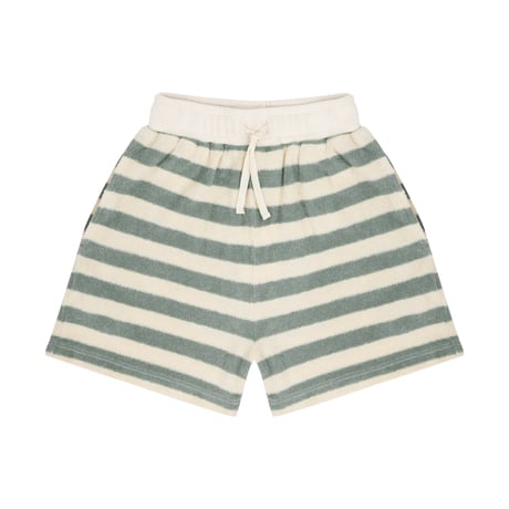 即納【2-3y, 3-4y, 4-5y, 5-6y】ROBIN SHORTS - SAGE GREEN OFF WHITE STRIPE / JENEST