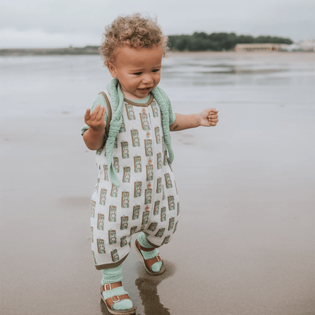 即納【12m, 18m, 2y, 4y】Juice Box Romper - Green Apple / MABLI