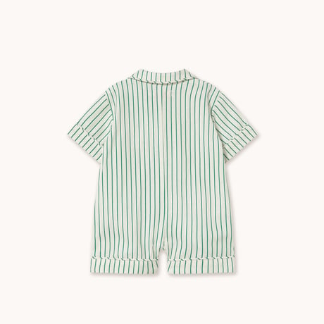 即納【Baby★12m, 18m, 24m】 Emerald Stripes Baby One-Piece / TINYCOTTONS