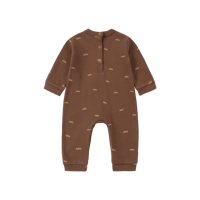 即納【3-6m, 6-12m, 1y】Pima Relaxed Fit Romper Typo Baby. - Caramel / susukoshi