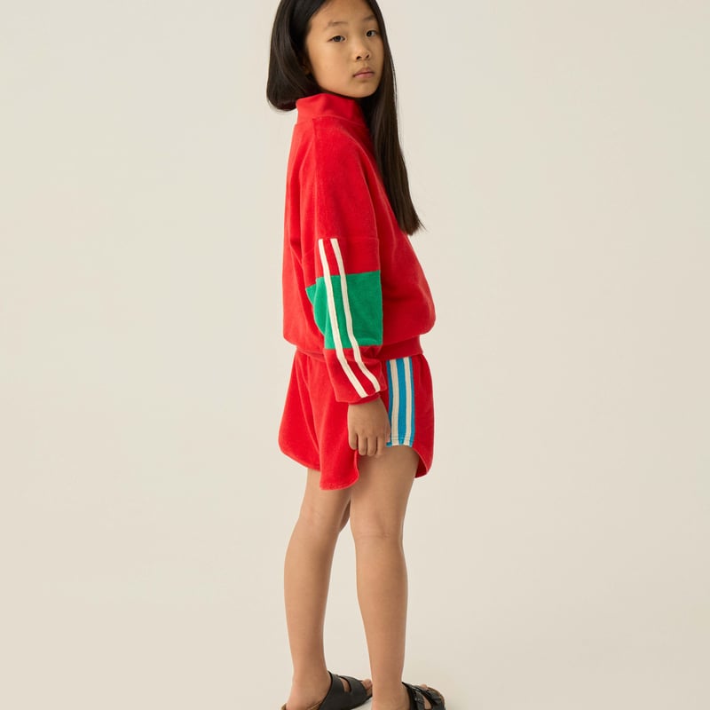 即納【2y, 3y, 4y, 5-6y, 7-8y】Red Color Block Short