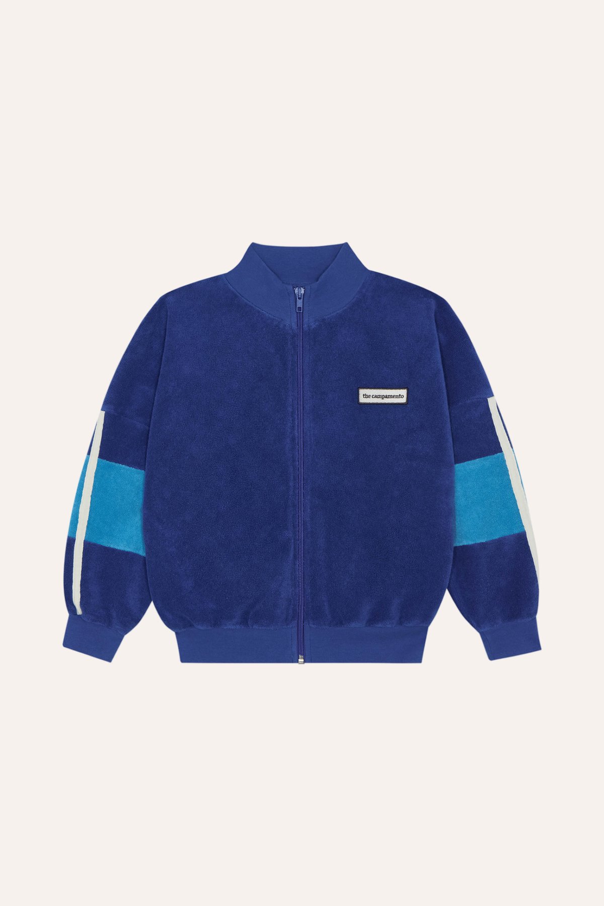 即納【2y, 3y, 4y, 5-6y】Blue Color Block Zipped Swe