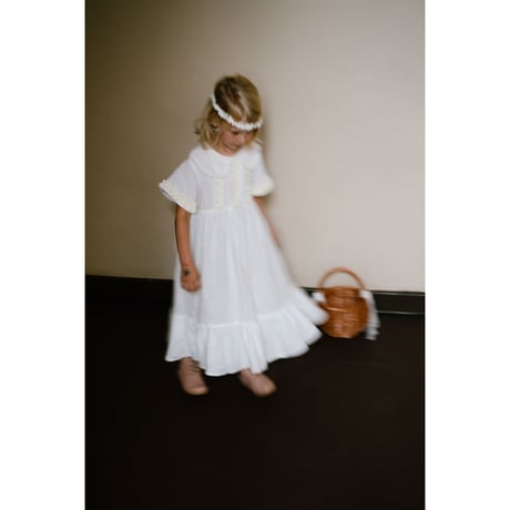 即納【2y, 4y, 6y, 8y】LONG DRESS EMILIA - off white / FROU FROU