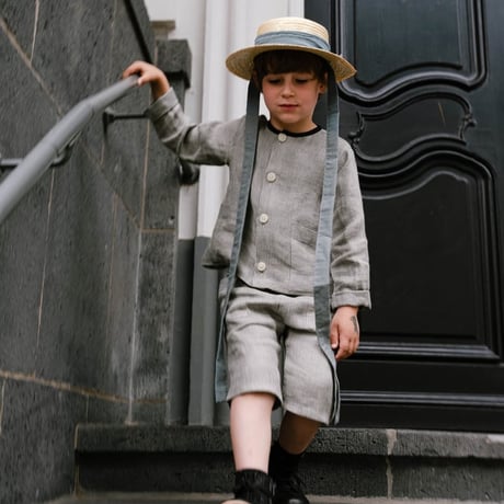 即納【2y, 4y, 6y, 8y】SHIRT&PANT JACOB striped  / FROU FROU