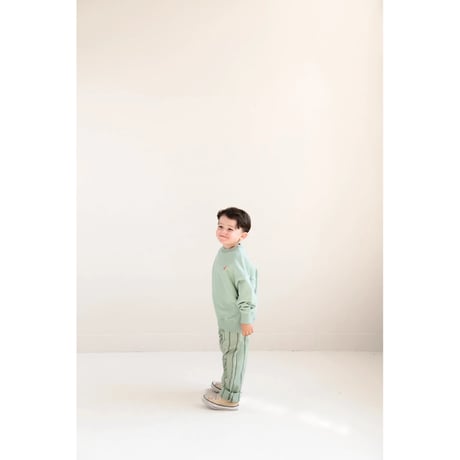 即納【2-3y, 3-4y, 4-5y, 5-6y】KICK PANTS- SAGE GREEN STRIPE / JENEST