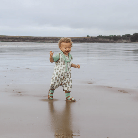 即納【12m, 18m, 2y, 4y】Juice Box Romper - Green Apple / MABLI