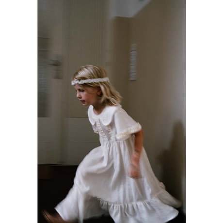 即納【2y, 4y, 6y, 8y】LONG DRESS EMILIA - off white / FROU FROU