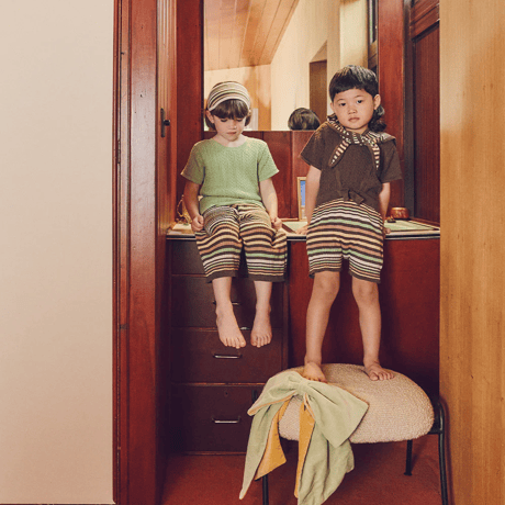 即納【2y, 4y, 6y】Caravan Pants - Tree House Stripe / MABLI
