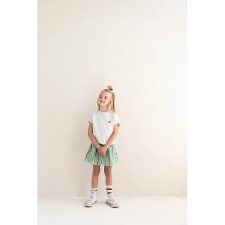 即納【2-3y, 3-4y, 4-5y, 5-6y】SASHA SKIRT - SAGE GREEN STRIPE / JENEST