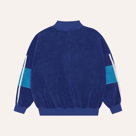 即納【2y, 3y, 4y, 5-6y】Blue Color Block Zipped Sweatshirt / the campamento