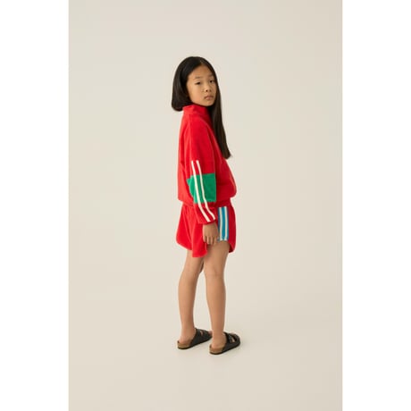 即納【2y, 3y, 4y, 5-6y, 7-8y】Red Color Block Shorts / the campamento