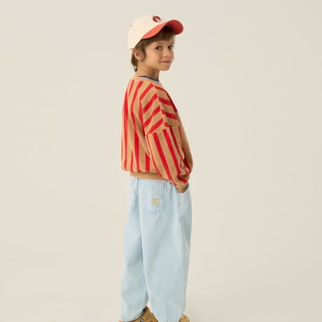 即納【2y, 3y, 4y, 5-6y】Red Stripes Sweatshirt / the campamento