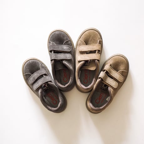 【即納/EURO25-27size】Velcro Suede Sneekers - Beige / Cienta