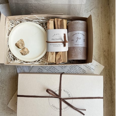 Palosant & Beige  Candle Set  ( パロサントセット&ベージュキャンドル )
