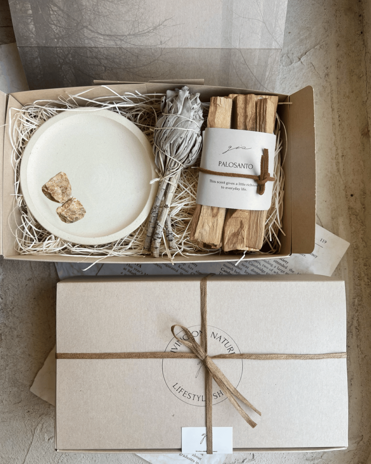 パロサントセット &お香たて 7点セット Smudging Set ( パロサントセット＆ホワイトセージ） | gis.STORE
