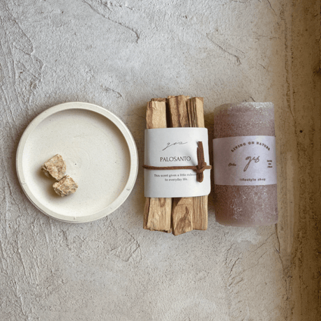 Palosant & Beige  Candle Set  ( パロサントセット&ベージュキャンドル )