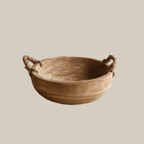 Wood Round Tray（Handle)