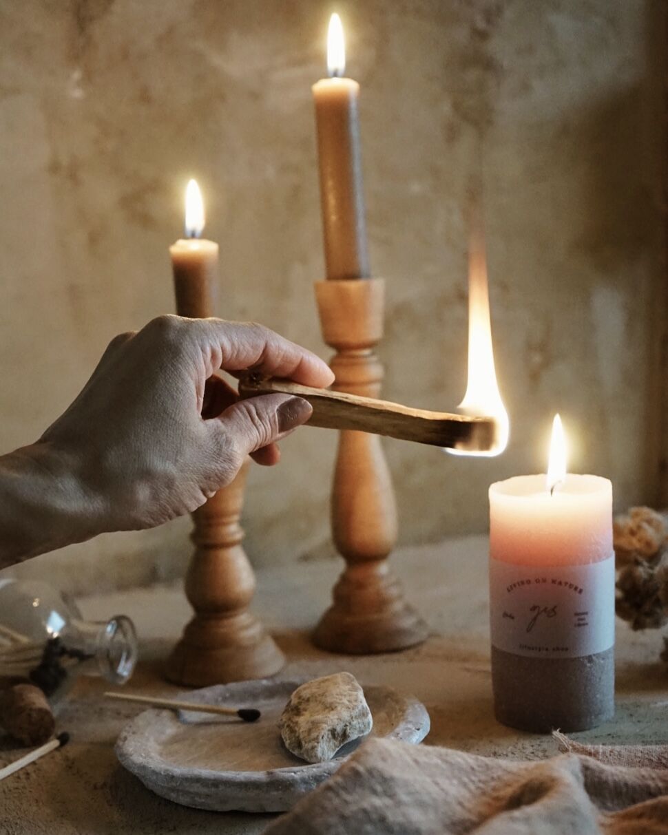 Palosant ＆ White Candle Set ( パロサントセット&ホワイト