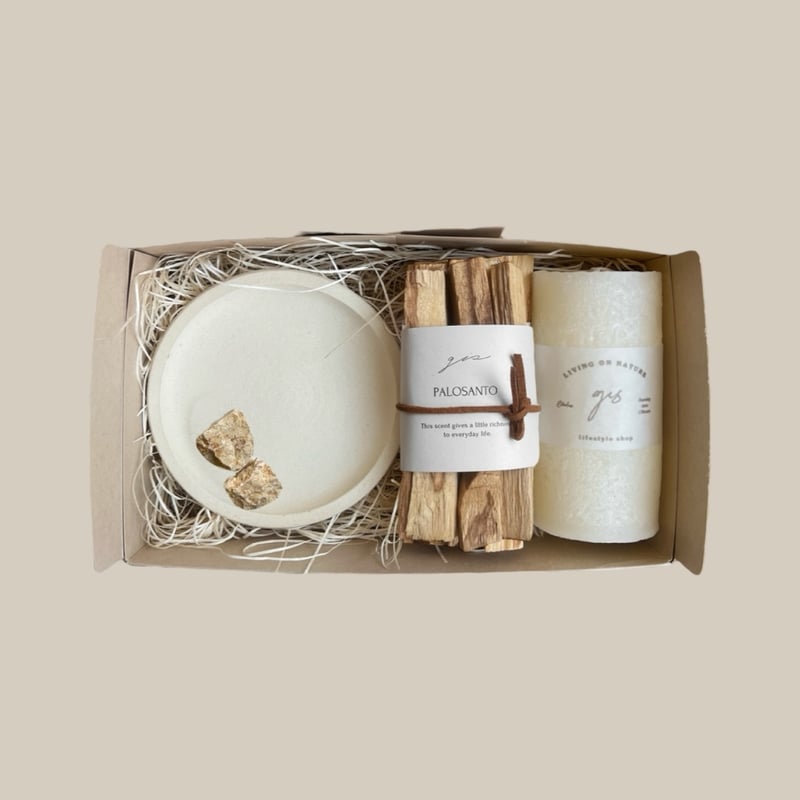 Palosant ＆ White Candle Set ( パロサントセット&ホワイト